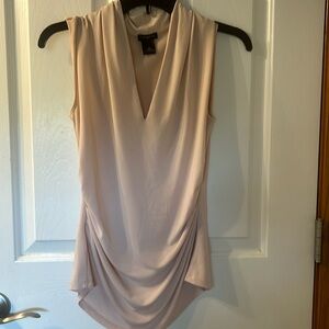 Ann Taylor blush color sleeveless rouched top